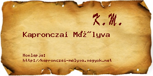 Kapronczai Mályva névjegykártya